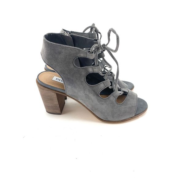 Steve Madden Shoes - Steve Madden Gray Suede Stacked Heels 8.5